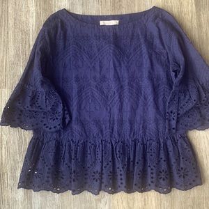 NWT Loft navy embellished top